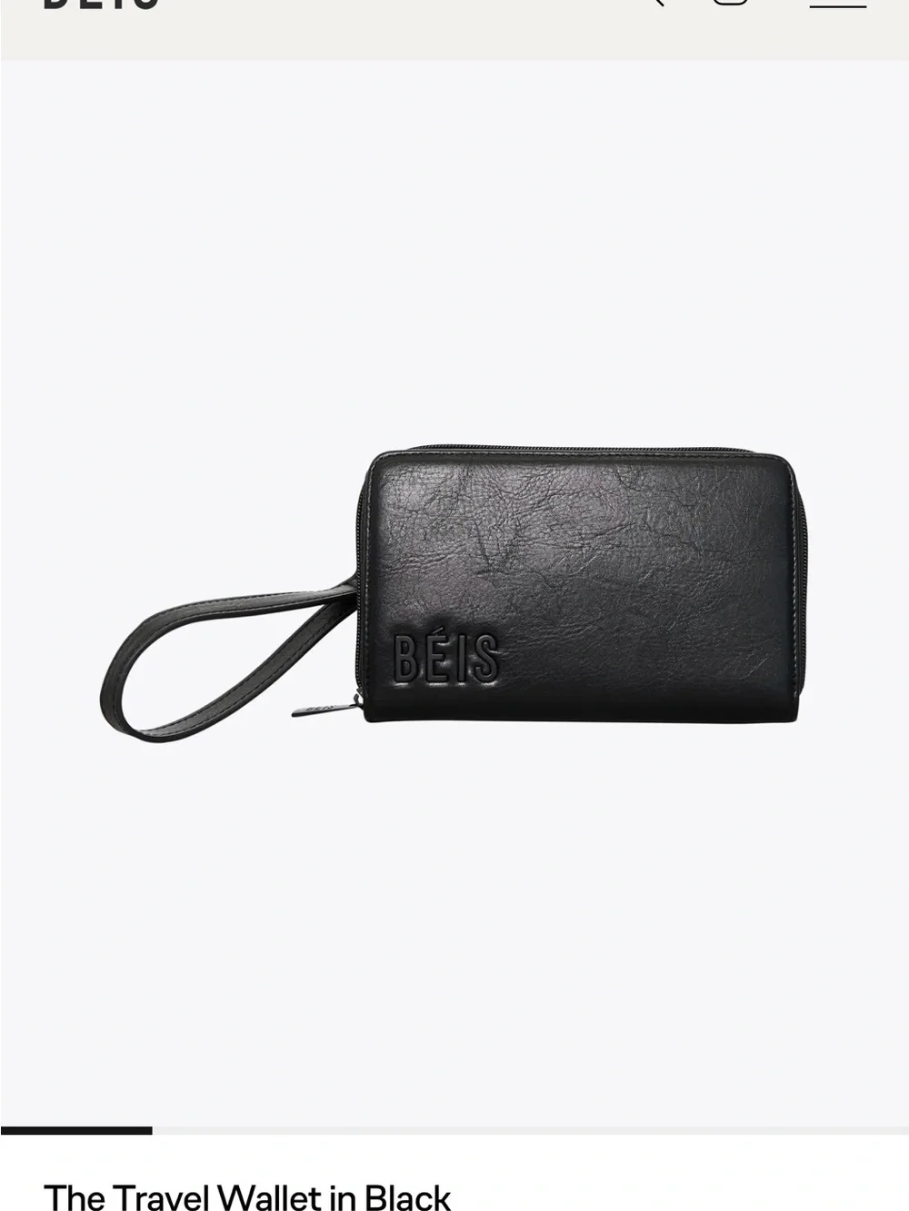 BÉIS Black Travel Wallet Crossbody Passport Organizer
